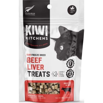  Kiwi Kitchens Raw Freeze Dried Beef Liver Cat Treats 30g 