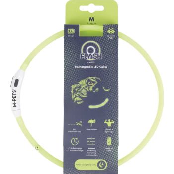  M-PETS Flash Led Rechargeable Collar M Green 