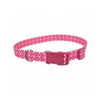 Coastal 1"Attire Dog Collar Pink Dots Large