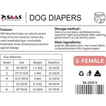  SAAS Female Dog Diaper XS 