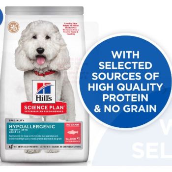  Hill’s Science Plan Hypoallergenic Medium Breed Adult Dry Dog Food With Salmon (12kg) 