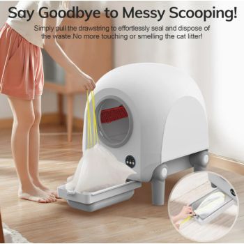  Upgraded Smart Odour Removal Cat Litter Box White 