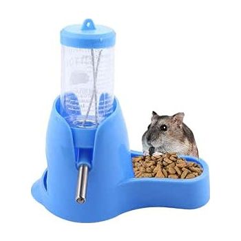  3 In 1 Hamster Food feeder with Water Bottel-80ml Pink COLOR 