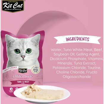  Kit Cat Petite Pouch Wet Food  Tuna & Beef 70g 