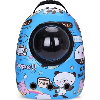  Cozy Paws Blue Bear Transparent Capsule Pet Travel Backpack – 42 Cm X 32 Cm X 29 Cm 