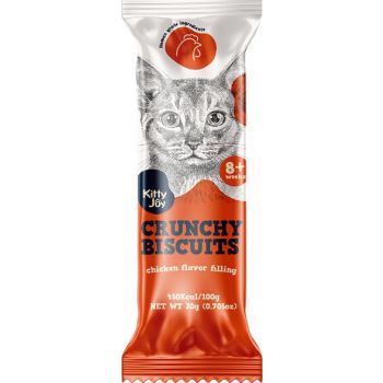  Kitty Joy Crunchy Biscuits With Chicken Flavor Filling Cat Treats 20g 