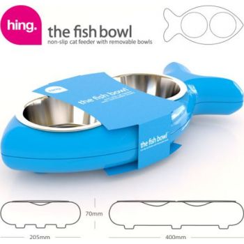  Hing Designs Cat Fish Bowl, Blue 