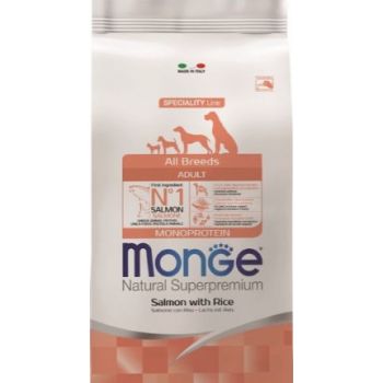  Monge Monoprotein All Breeds Adult Salmon With Rice Dry Food 12kg 