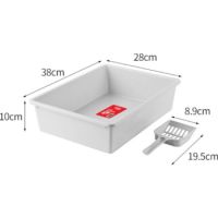Urban Pets Cat Litter Tray with Scoop - White - M Size, 38 x 28 x 10 cm