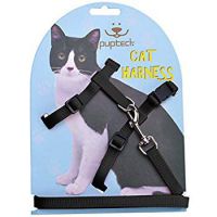 CAT HARNESS W/LEASH BLAK 83819