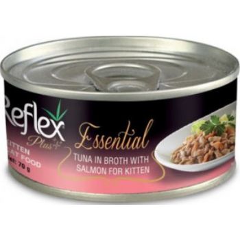  Reflex Plus Essential Kitten with Tuna in Broth with Salmon Cat Wet Food, 70g 