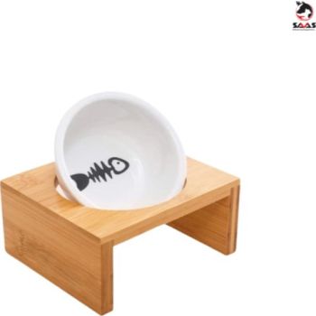  Pet Ceramic Bowl Single With Stand 12*5.5cm 