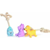 Camon Latex Dog Toy – Dog, Cat And Horse With Squeaker And Rope 1pcs