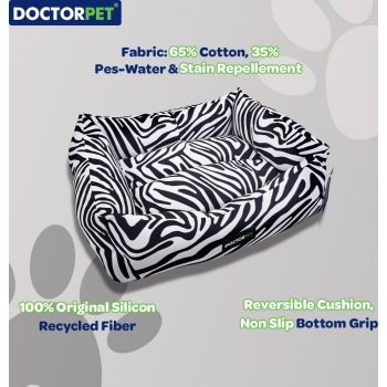  DOCTOR PET BED MAKARON SERIES VR06 MEDIUM ZEBRA TEXTURE 70 x 60 x 22 cm 