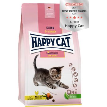  Happy Cat Kitten Dry Food  Land Geflugel (Poultry) 1.3kg 