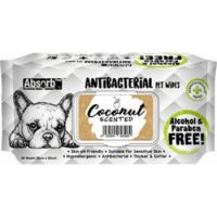 Absolute Pet Absorb Plus Antibacterial Pet Wipes Coconut 80 Sheets 15cmx20cm