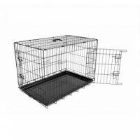 DUVO DOG CRATE 2 DOOR TRAY 92x57x64CM BLACK