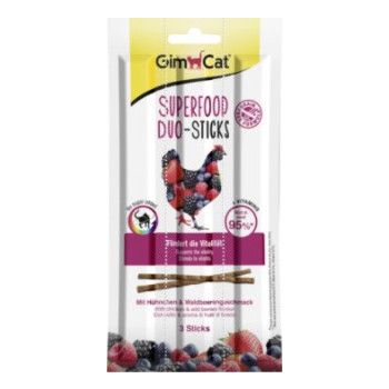  GimCat Duo-Sticks Chicken & Forest Berries, 3 Pcs 