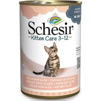  Schesir Kitten Can Wet Food Chicken Fillets With Aloe 140g 