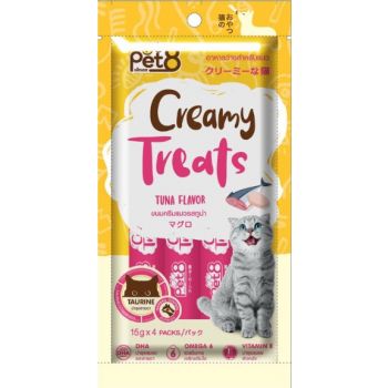  Pet8 Creamy Treats Tuna Flavor-15gx4pcs 