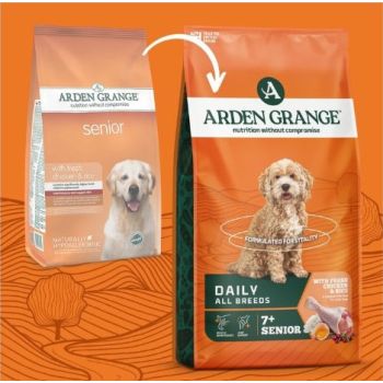  Arden Grange Daily All Breeds Senior with Fresh Chicken & Rice Dry Dog Food 6kg 
