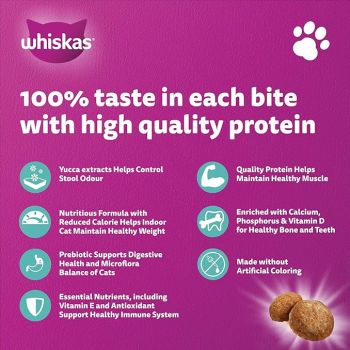  Whiskas Adult Indoor Formula Dry Cat Food - 1.1KG 