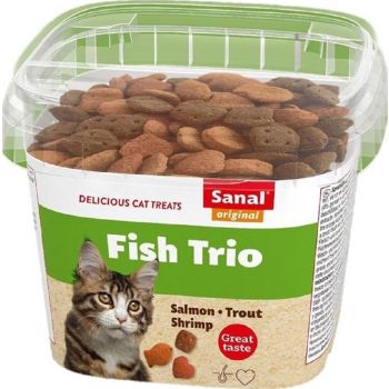  Sanal Fish Trio Cat Treats, 75g 
