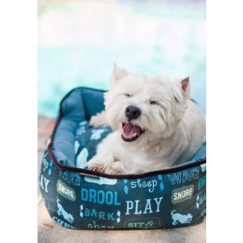  Dog’s Life Dark Blue Lounge Bed Small 