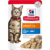 Hills Science Plan Adult Wet Cat Food Ocean Fish Pouches (12x85g)