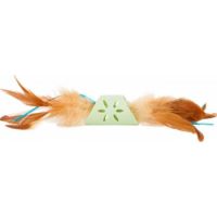 SmartyKat® Flutter Roller™ Rolling Wheelie With Feathers & Ribbon Cat Toys Chase