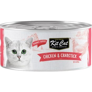  Kit Cat Wet Food Chicken &  Crabstick Toppers 80g 