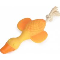 Camon Latex Dog Toys- Goose With Squeaker And Rope 33Cm