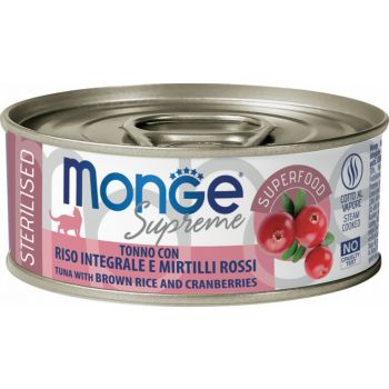  Monge Cat Wet Food Cans  Supreme Sterilized Tuna With Brown Rice And Cranberries 