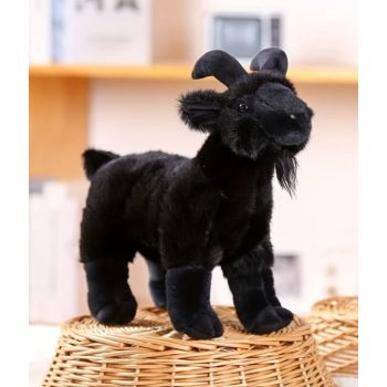  Furpaws Plush Goat Figurine-Dog Toys (Black) 15cm 