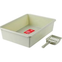 Urban Pets Cat Litter Tray with Scoop - Green - M Size, 38 x 28 x 10 cm