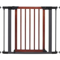 29" Tall Steel Pet Gate With Decorative Wood Door
