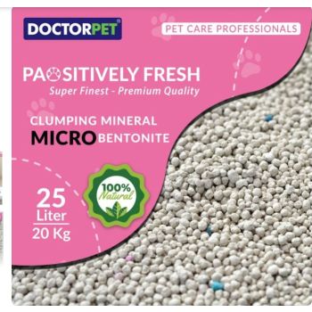  Doctor Pet Super Clumping Micro Bentonite Baby Powder Cat Litter - 25 L 