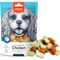 Wanpy Dog Treats  Chicken Jerky and Biscuit Twists 100g