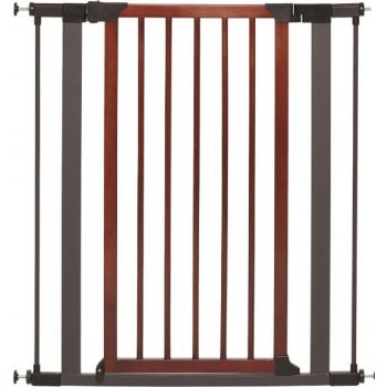  Steel Pet Gate with Decorative Wood Door 