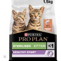 PRO PLAN STERILISED KITTEN HEALTHY START, DRY CAT FOOD WITH SALMON, 1.5 KG