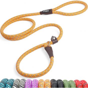  Fida Durable Slip Lead Dog Leash / Training Leash(6ft length, 1/2″ thick Rope) Orange 