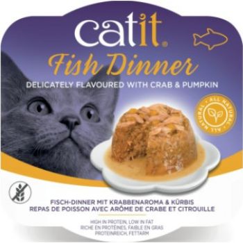  Catit Cat Wet Food Fish Dinner Crab Flavour & Pumpkin 80 G 