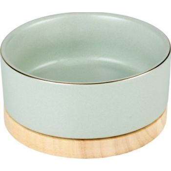  Duvo+ Feeding Bowl Stone Timber 450ml - 12,5x12,5x6cm Green 