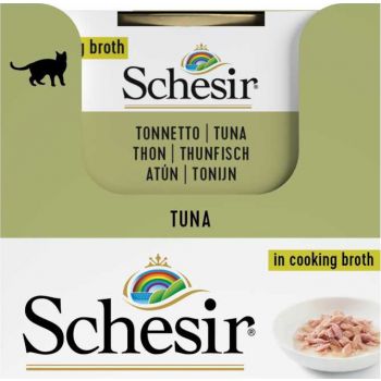  Schesir Cat Can Broth Wet Food Tuna 