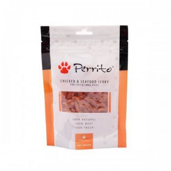  PERRITO SNACK CHICKEN &amp; SEAFOOD JERKY 100GM 