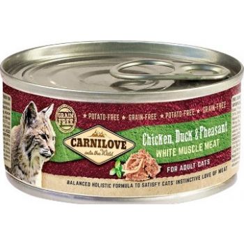  Carnilove Chicken, Duck & Pheasant For Adult Cats (Wet Food Cans 100g 