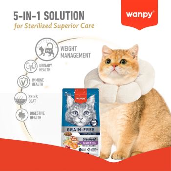 Wanpy Grain Free Sterilised Cat Food – Salmon and Tuna Recipe 1.5kg 