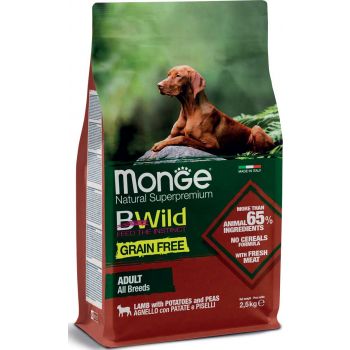  Monge Dog Dry Food Bwild Grain Free Adult Lamb, Potatoes, and Peas 2.25kg 