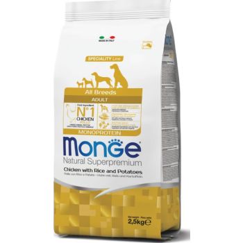  Monge Natural Superpremium All breeds Adult Monoprotein Chicken with Rice and Potatoes 2,5 kg 