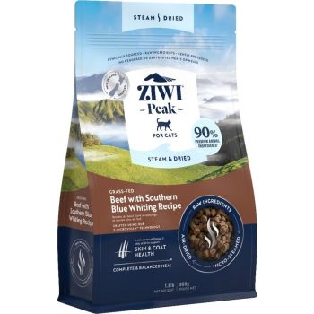  ZIWI Peak Steam & Dried Grass-Fed Beef with Southern Blue Whiting Recipe Dry Cat Food 800g 